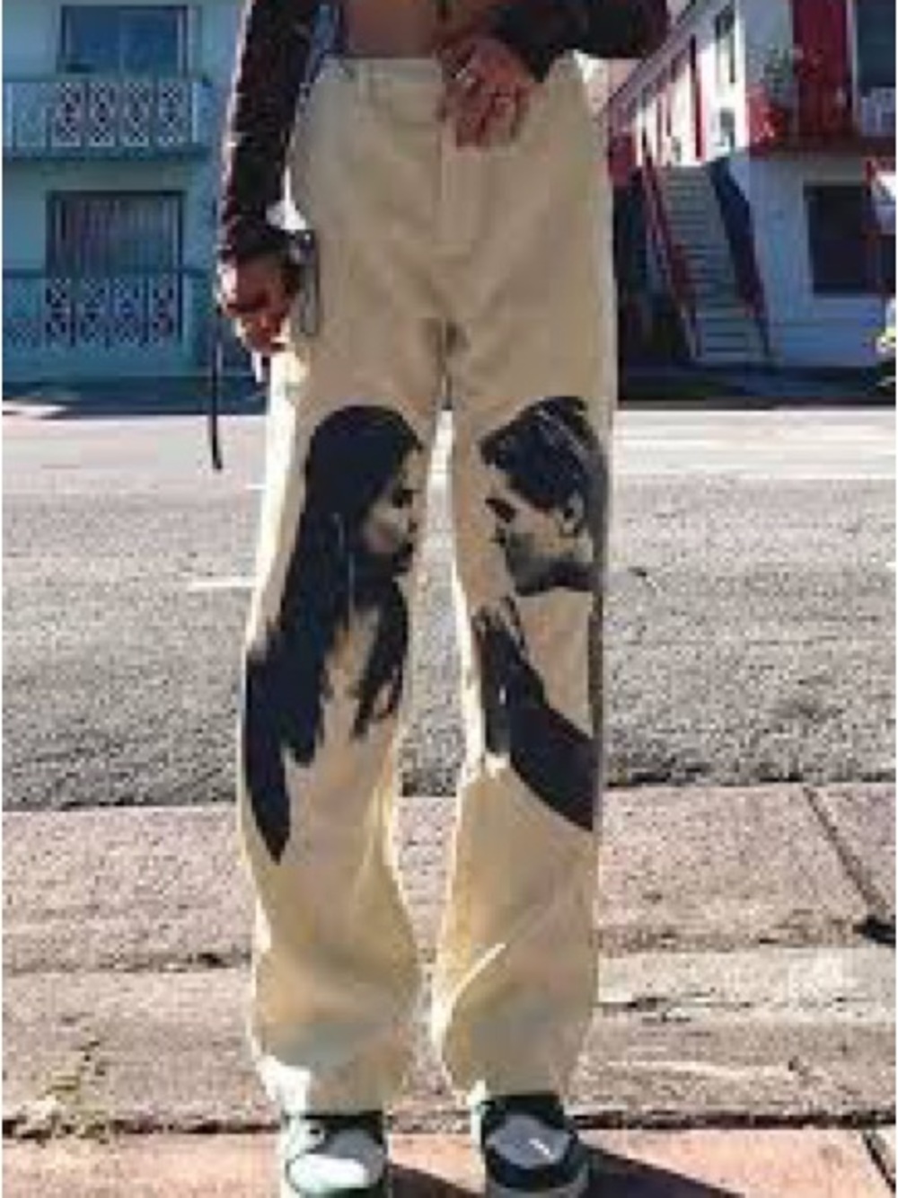 Inner Circle Streetwear Cream Corduroy Romeo & Juliet Graphic Pants Unisex